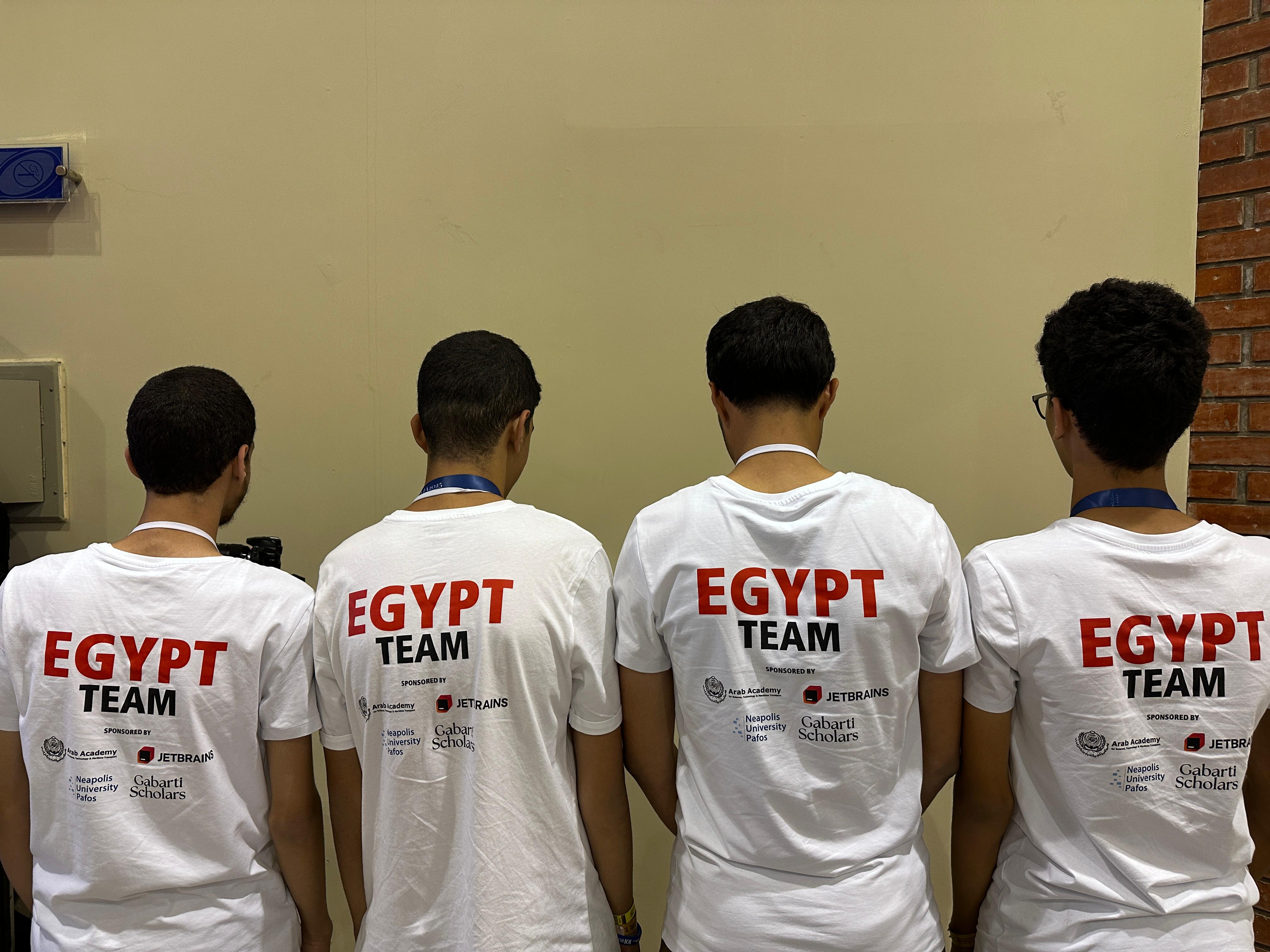 Egypt team shirts showing Gabarti Scholars as a sponsor